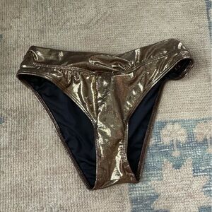 Venus Brand New Gold Metallic Bikini Bottom